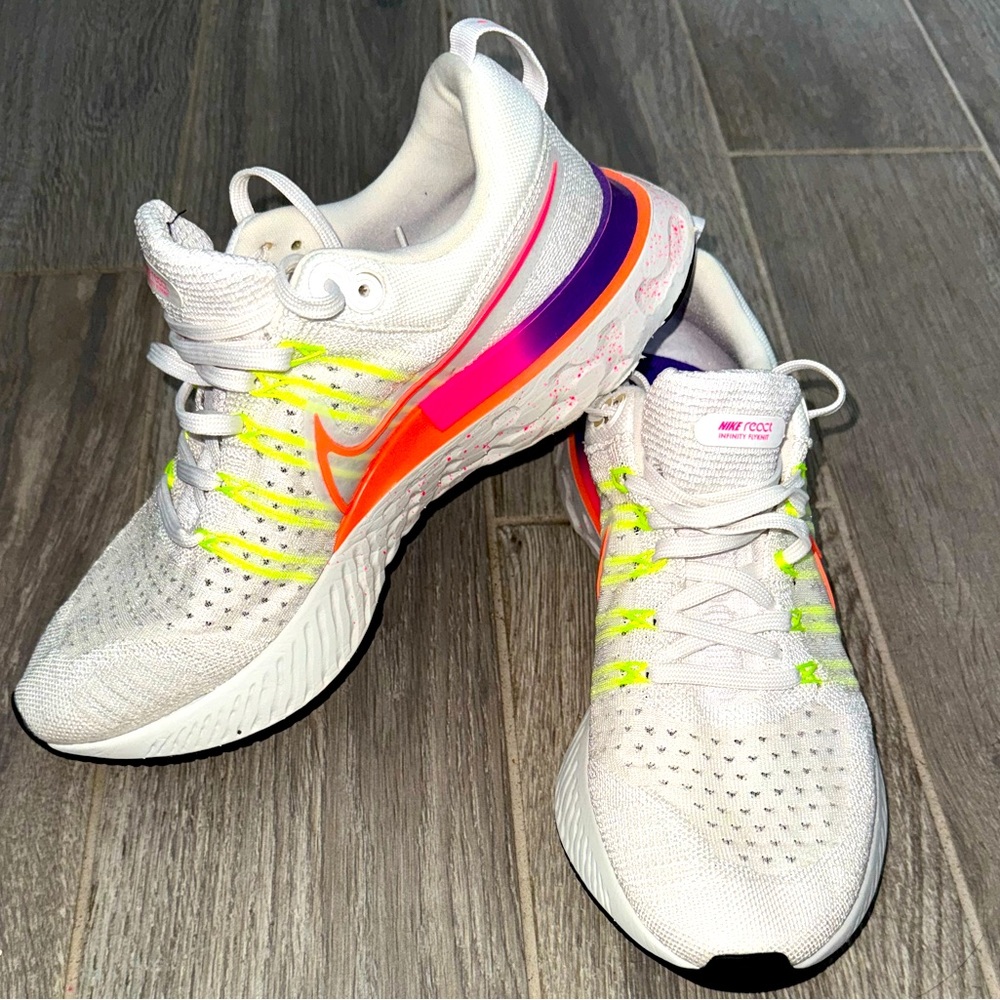 Women’s Nike React Infinity Flyknit shoes.